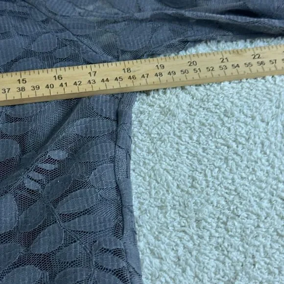 Garnet Hill Dress womens size 4 Boheme Easy Lace shift front Tie Romance Gray - Picture 9 of 13